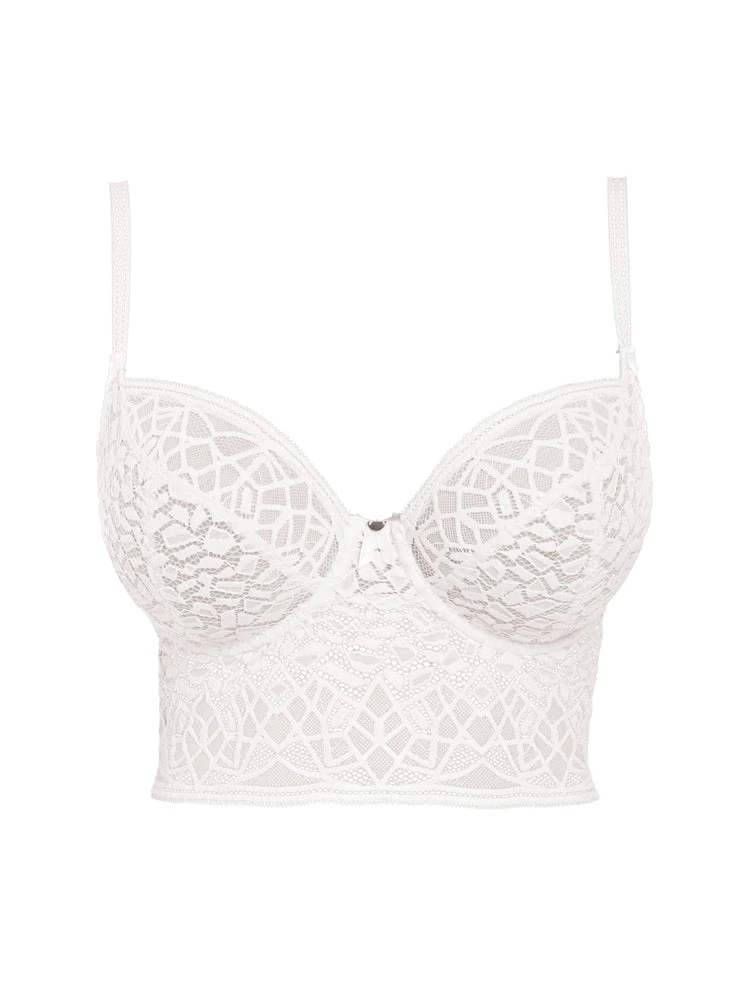 FREYA Soiree Lace Longline Bralette - White 4 FREYA Soiree Lace Longline Bralette - White - Image 4