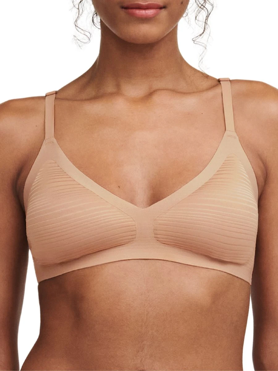 Chantelle SoftStretch Stripes Padded Bralette - Sirocco 1 Chantelle SoftStretch Stripes Padded Bralette - Sirocco