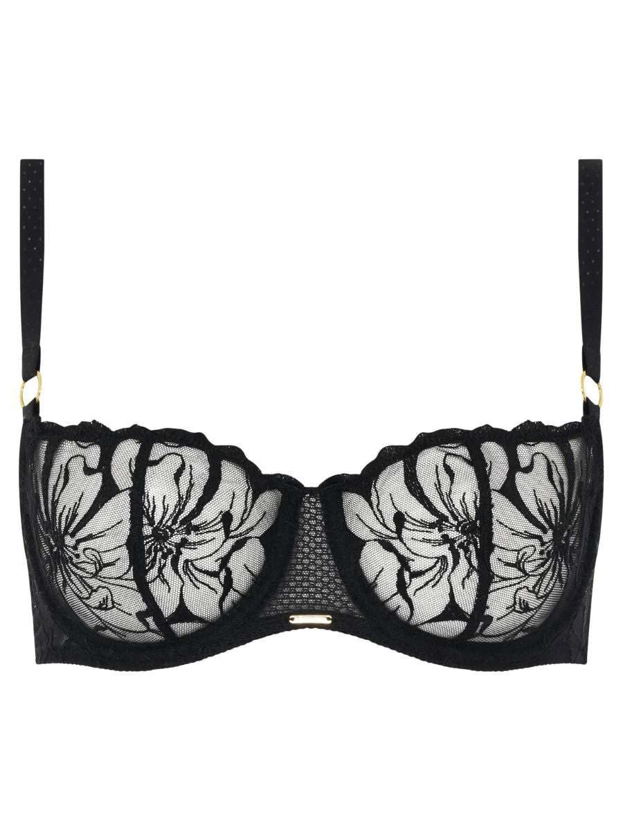 Chantelle Fleurs Half Cup Balcony Bra - Black 4 Chantelle Fleurs Half Cup Balcony Bra - Black - Image 4