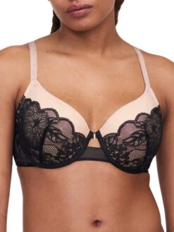 Chantelle Midnight Flowers Covering T-Shirt Bra - Black