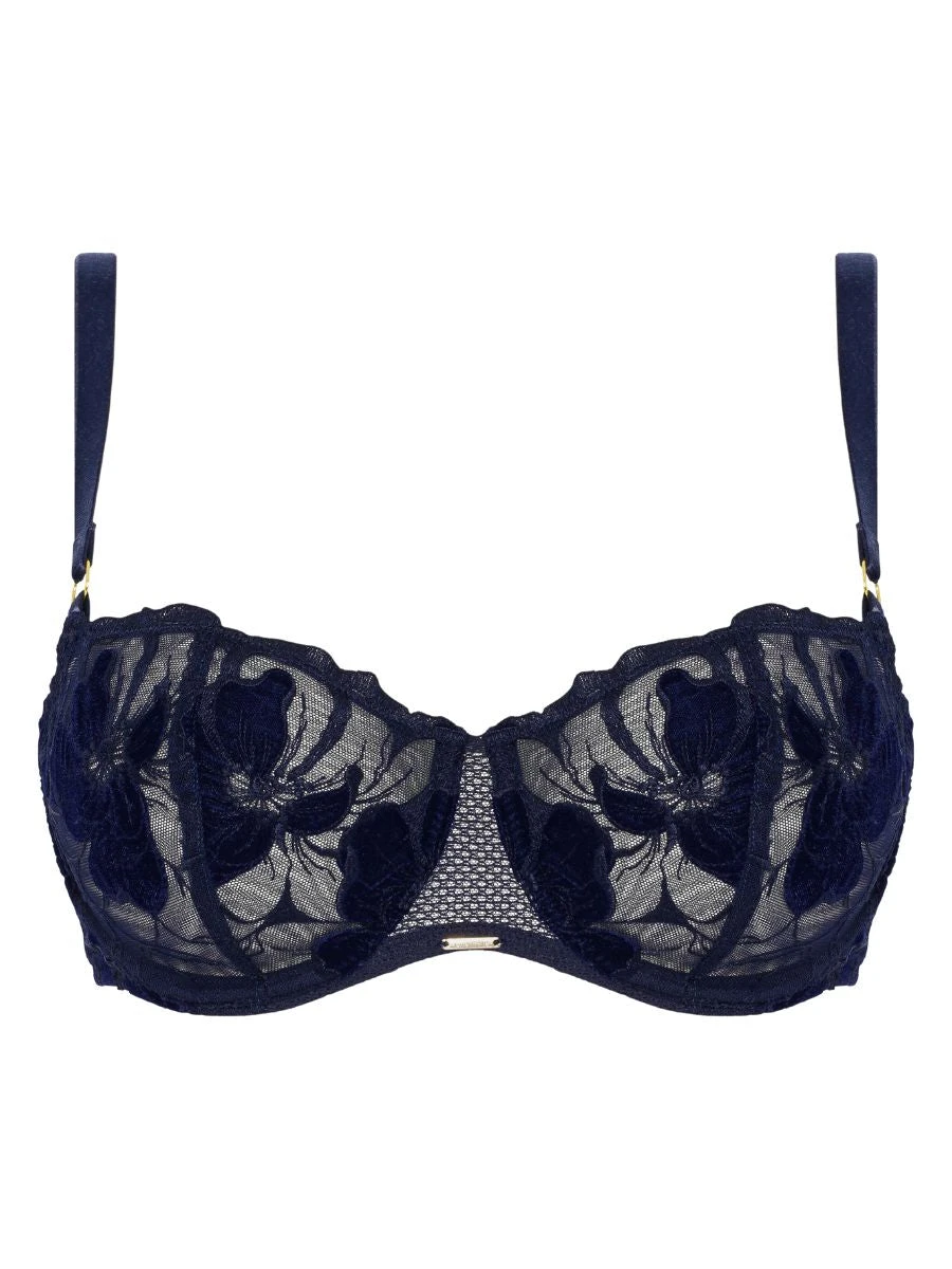 Chantelle Fleurs Signature Half Cup Balcony Bra - Velvet Marine Blue 5 Chantelle Fleurs Signature Half Cup Balcony Bra - Velvet Marine Blue - Image 5