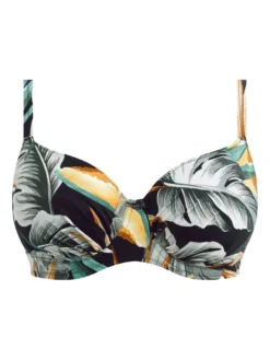FANTASIE Bamboo Grove Gathered Full Cup Bikini Top - Jet -Full Curve Bra Sales braforme fantasie 501601 jet c