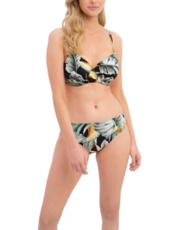 FANTASIE Bamboo Grove Gathered Full Cup Bikini Top - Jet -Full Curve Bra Sales braforme fantasie 501601 jet fl