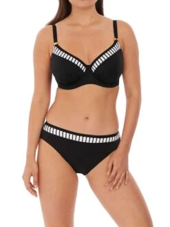 FANTASIE San Remo Gathered Full Cup Bikini Top - Black/White 6 FANTASIE San Remo Gathered Full Cup Bikini Top - Black/White -Full Curve Bra Sales braforme fantasie san remo bikini brief fs6509bli full