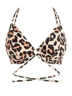 FREYA Animal Instinct Halter Bikini Top - Natural 14 FREYA Animal Instinct Halter Bikini Top - Natural -Full Curve Bra Sales braforme freya aninmal 20instinct 203904 nal plain1
