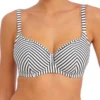 FREYA Jewel Cove Sweetheart Bikini Top - Stripe Black