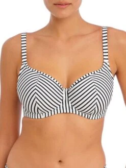 FREYA Jewel Cove Sweetheart Bikini Top - Stripe Black