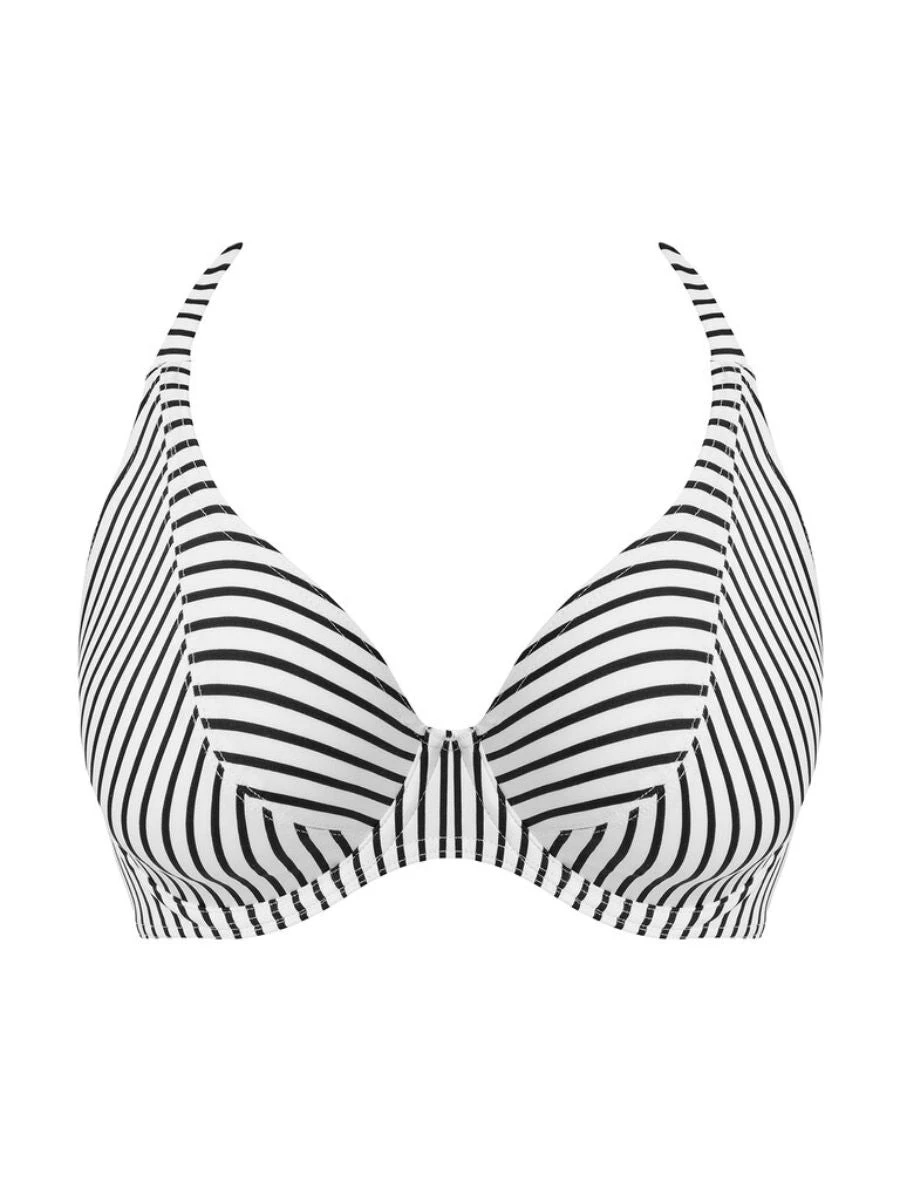FREYA Jewel Cove Halter Bikini Top - Stripe Black 4 FREYA Jewel Cove Halter Bikini Top - Stripe Black - Image 4