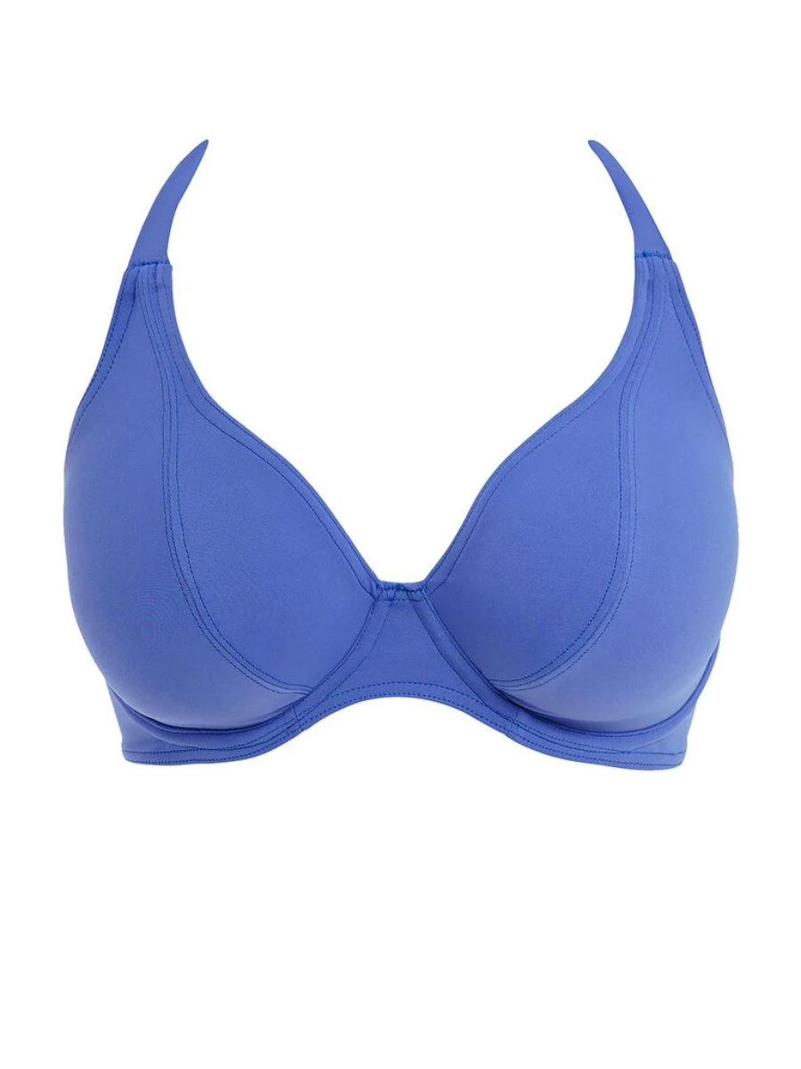 FREYA Jewel Cove Halter Bikini Top - Plain Azure 4 FREYA Jewel Cove Halter Bikini Top - Plain Azure - Image 4