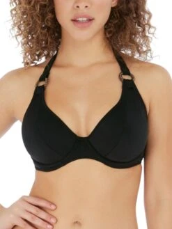 FREYA Coco Wave Halter Bikini Top - Black