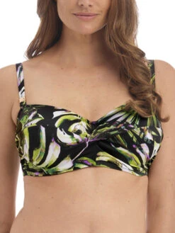 FANTASIE Palm Valley Twist Bandeau Bikini Top - Black 9 FANTASIE Palm Valley Twist Bandeau Bikini Top - Black -Full Curve Bra Sales braforme freya swimwear palm valley black uw twist bandeau bikini top fs6762 f2