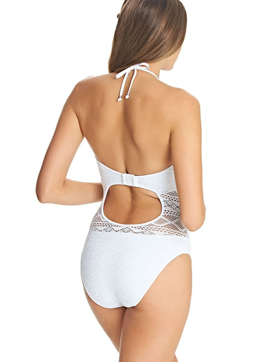 FREYA Sundance High Neck Swimsuit - White 2 FREYA Sundance High Neck Swimsuit - White - Image 2