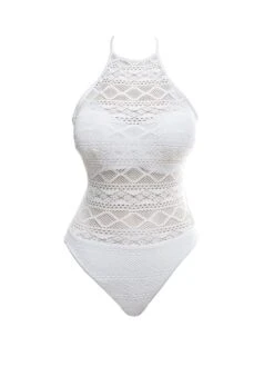 FREYA Sundance High Neck Swimsuit - White 5 FREYA Sundance High Neck Swimsuit - White -Full Curve Bra Sales braforme freya swimwear sundance as3974whe white p