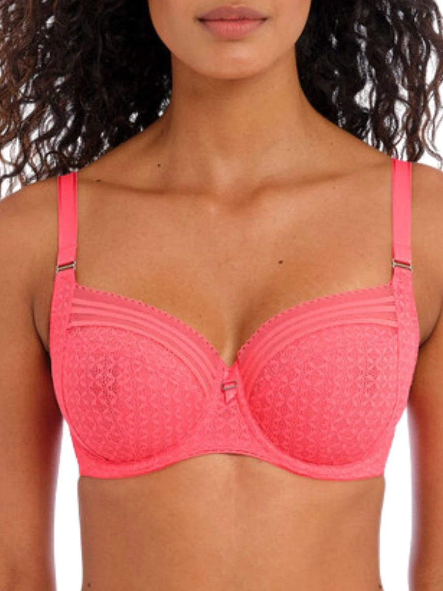FREYA Viva Lace Side Support Bra - Sunkissed Coral 1 FREYA Viva Lace Side Support Bra - Sunkissed Coral