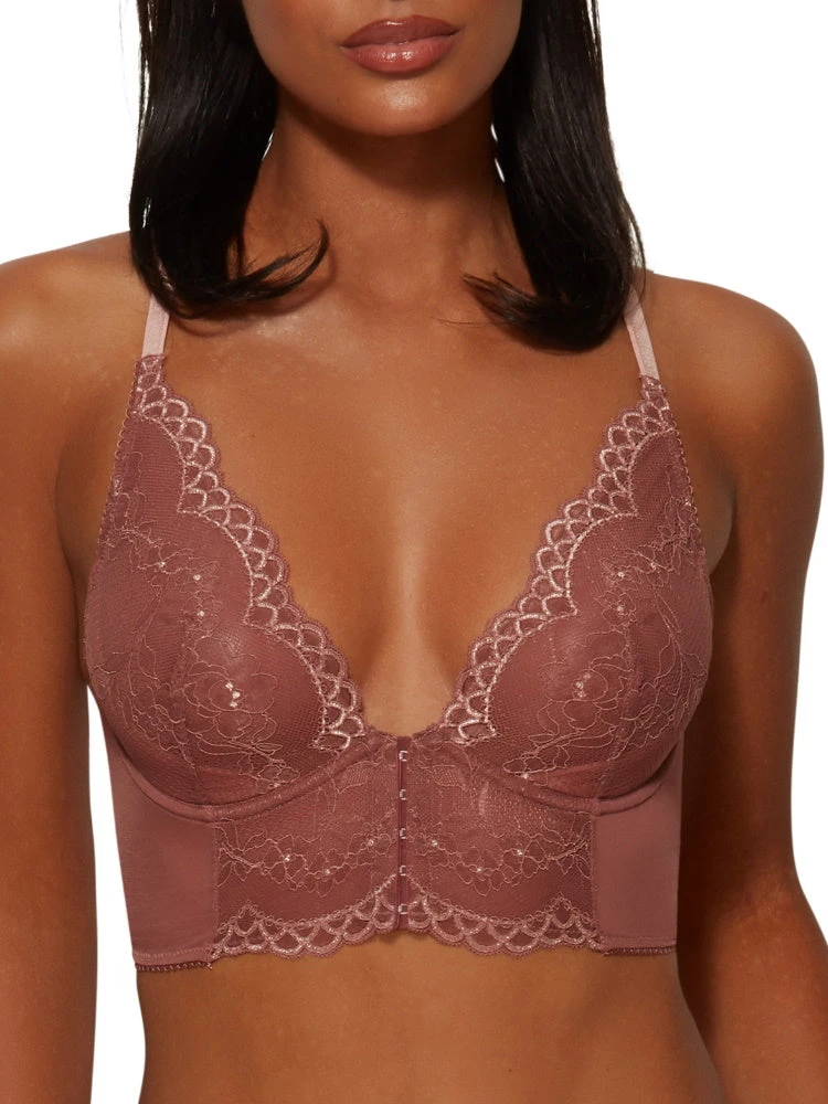 Gossard Superboost Lace Deep V Bralette - Cinder Rose 1 Gossard Superboost Lace Deep V Bralette - Cinder Rose