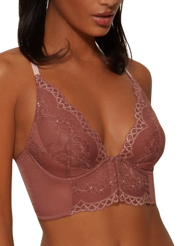 Gossard Superboost Lace Deep V Bralette - Cinder Rose 2 Gossard Superboost Lace Deep V Bralette - Cinder Rose - Image 2