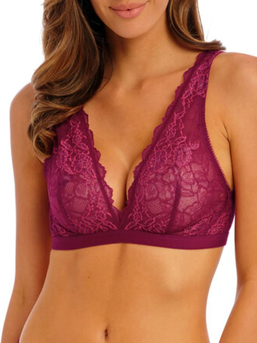 Wacoal Lace Perfection Non Wired Bralette - Red Plum 1 Wacoal Lace Perfection Non Wired Bralette - Red Plum