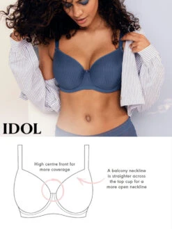 FREYA Idol Moulded Balcony Bra - Vintage Denim -Full Curve Bra Sales braforme lingerie freya aa1050 info