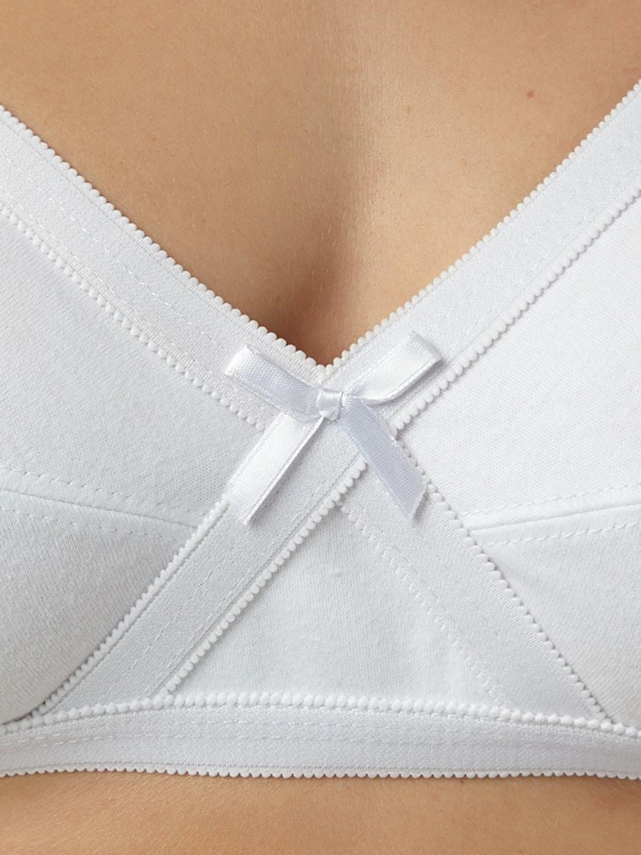 Cross Front Bra - White 2 Cross Front Bra - White - Image 2