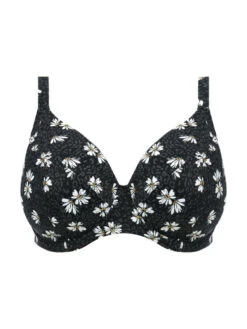 ELOMI Plain Sailing Plunge Bikini Top - Black Daisy -Full Curve Bra Sales braforme swim elomi plain 20sailing 7274 bdy plain