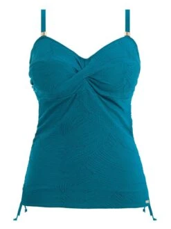 FANTASIE Ottawa Twist Front Tankini Top - Petrol 9 FANTASIE Ottawa Twist Front Tankini Top - Petrol -Full Curve Bra Sales braforme swim fantasie ottawa 6356 peo plain