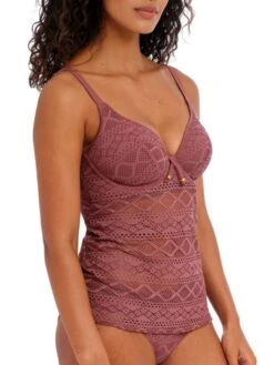 FREYA Sundance Tankini Top - Nutmeg 9 FREYA Sundance Tankini Top - Nutmeg -Full Curve Bra Sales braforme swim freya sundance 3972 nug side