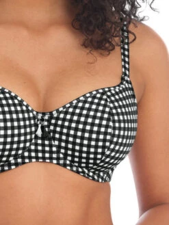 FREYA Check In Sweetheart Bikini Top - Monochrome 8 FREYA Check In Sweetheart Bikini Top - Monochrome -Full Curve Bra Sales braforme swimwear as201903 mom freya swim check in monochrome underwired sweetheart bikini top close