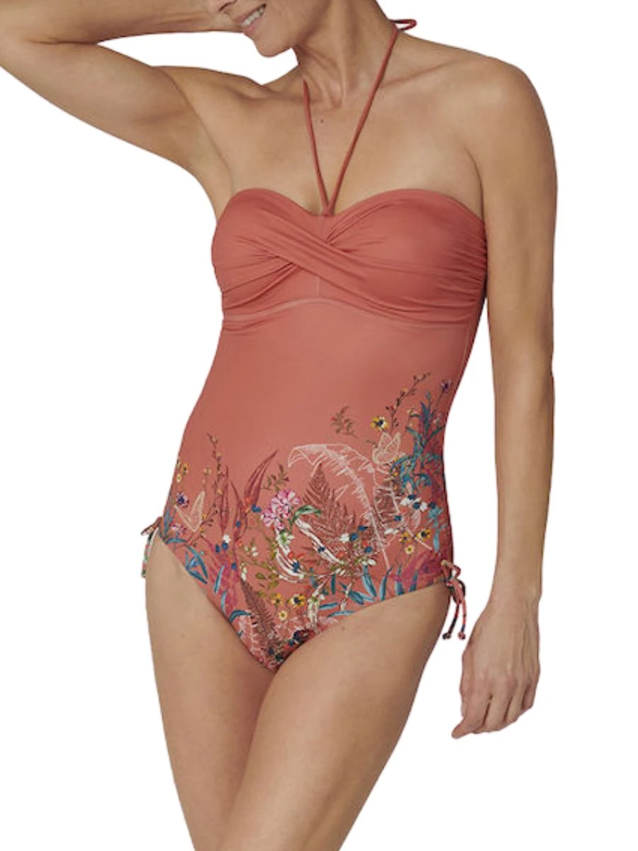 Triumph Botanical Leaf Swimsuit - Orange/Dark Combination 3 Triumph Botanical Leaf Swimsuit - Orange/Dark Combination - Image 3
