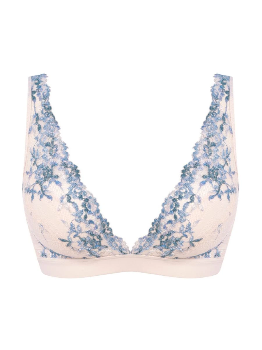 Wacoal Embrace Lace Soft Cup Bra - Pastel Parchment/Blue Multi 5 Wacoal Embrace Lace Soft Cup Bra - Pastel Parchment/Blue Multi - Image 5