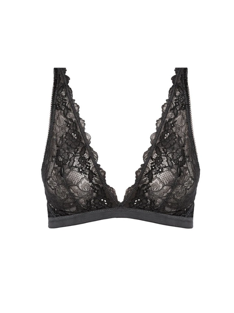 Wacoal Lace Perfection Non Wired Bralette - Charcoal 3 Wacoal Lace Perfection Non Wired Bralette - Charcoal - Image 3