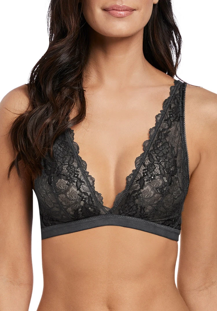 Wacoal Lace Perfection Non Wired Bralette - Charcoal 1 Wacoal Lace Perfection Non Wired Bralette - Charcoal