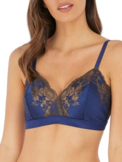 Wacoal Lace Affair Bralette - Blue Print/Chocolate Brown