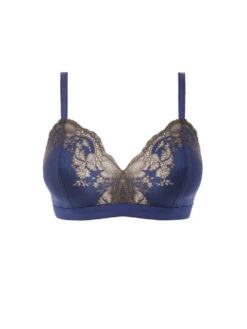 Wacoal Lace Affair Bralette - Blue Print/Chocolate Brown 5 Wacoal Lace Affair Bralette - Blue Print/Chocolate Brown -Full Curve Bra Sales braforme 20 wa852256 464 primary wacoal lingerie lace affair blue print with chocolate brown bralette p