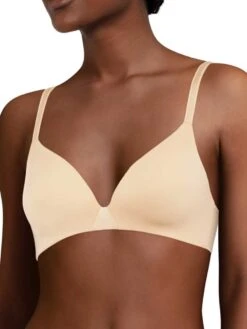 Chantelle Essentiall Wirefree Triangle T-Shirt Bra - Golden Beige
