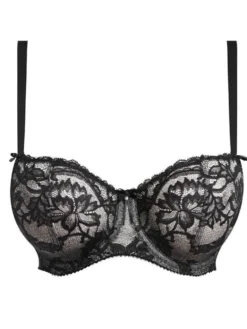 FANTASIE Bronte Vertical Seam Bra - Black -Full Curve Bra Sales fantasie lingerie bronte black plain