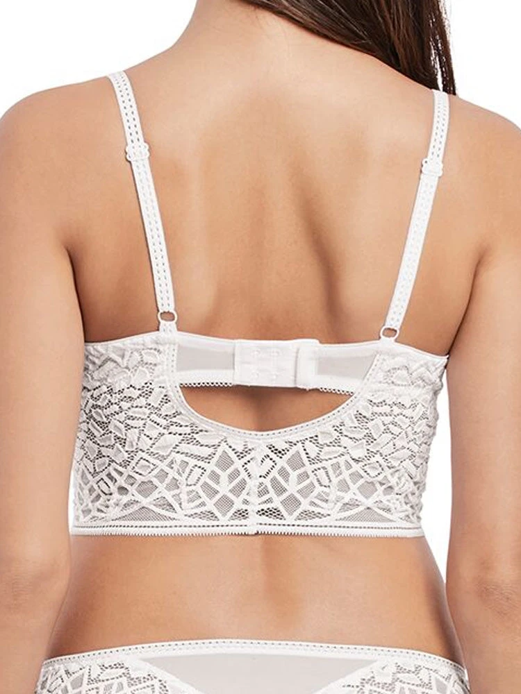 FREYA Soiree Lace Longline Bralette - White 3 FREYA Soiree Lace Longline Bralette - White - Image 3