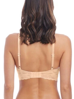 Wacoal Halo Lace Soft Cup Bra - Nude 6 Wacoal Halo Lace Soft Cup Bra - Nude -Full Curve Bra Sales wa811205 nue back 2 wacoal lingerie halo lace nude soft cup non wire bra